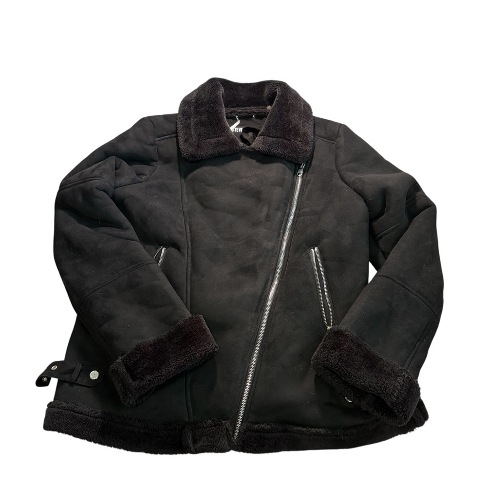 Steve Madden black faux suede moto jacket